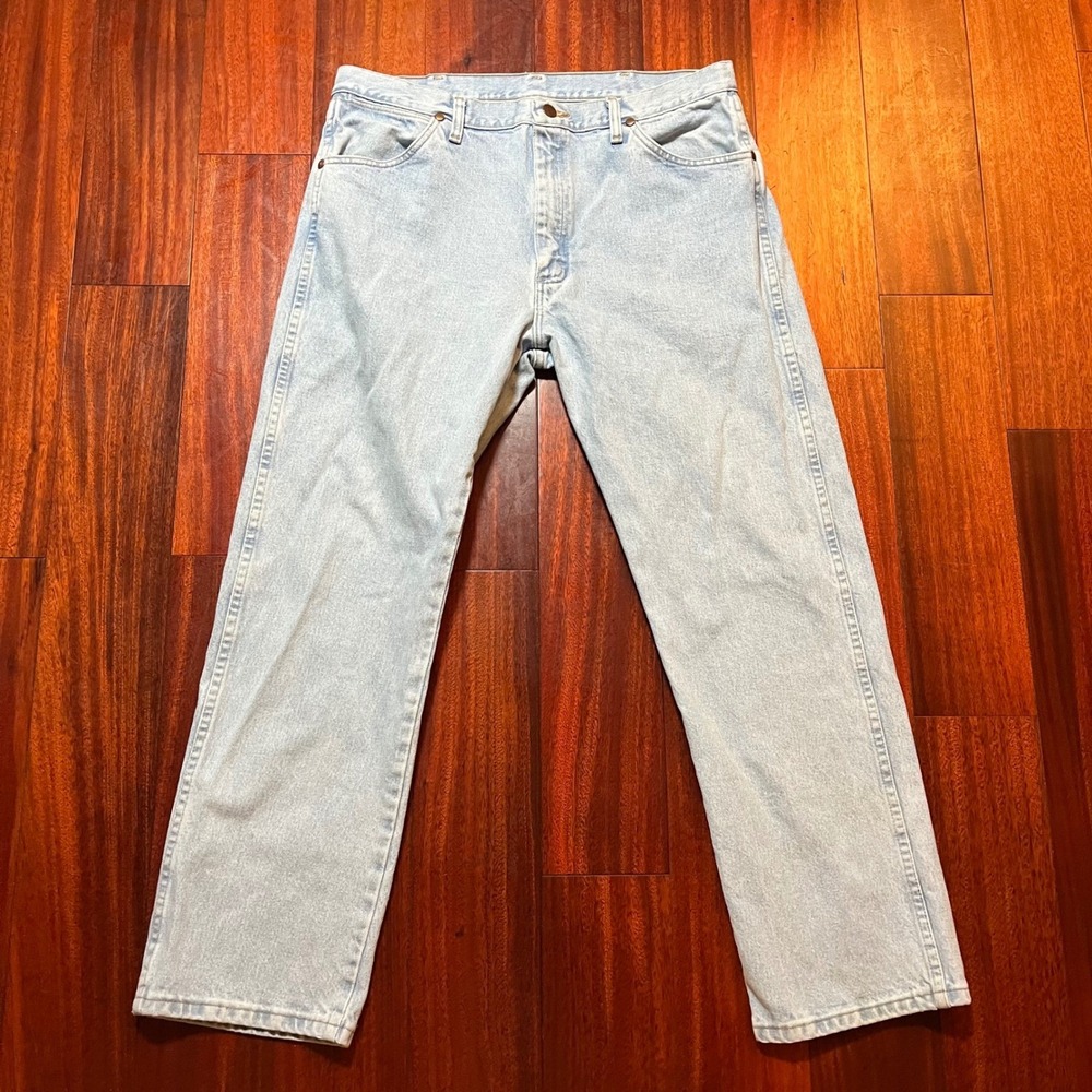 Wrangler Jeans Mens 36x30 (34x29) 13MWZGH Cowboy Cut Original Light Wash Blue